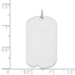 SS Rhodium-plated Polished Front/Satin Back Engravable Dog Tag view 4