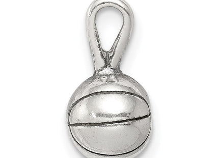Sterling Silver Antiqued Basketball Charm (Style QC1465)