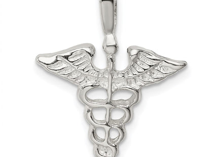 Sterling silver caduceus charm, further view