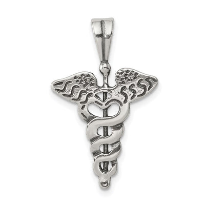Sterling Silver Caduceus Charm, 26 x 17mm