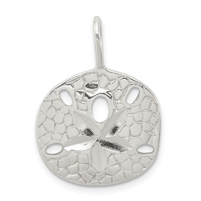 Sterling Silver Sand Dollar Charm, 27 x 19mm