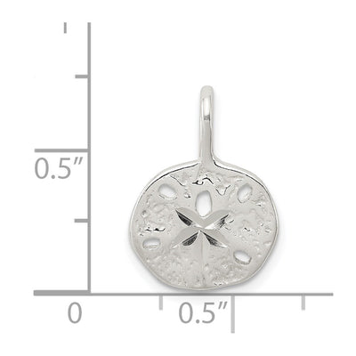 Sterling Silver Sand Dollar Charm, 19 x 13mm