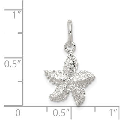 Sterling Silver Starfish Charm, 18 x 14mm