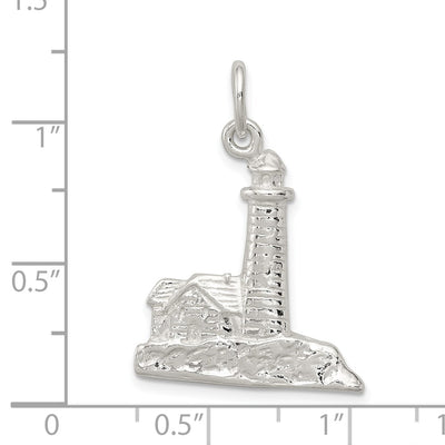 Sterling Silver Lighthouse Charm, 30 x 21mm