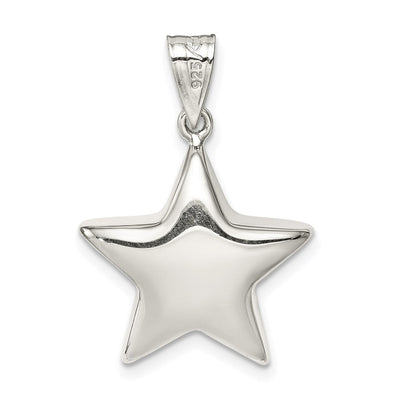 Sterling Silver Rhodium-plated Star Charm, 27 x 19mm