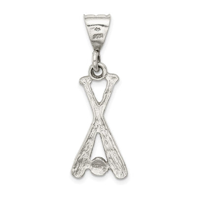 Sterling Silver Two Bats & a Ball Charm