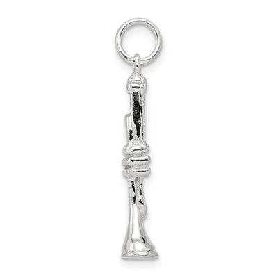 Sterling Silver Trumpet Charm, 25 x 8mm