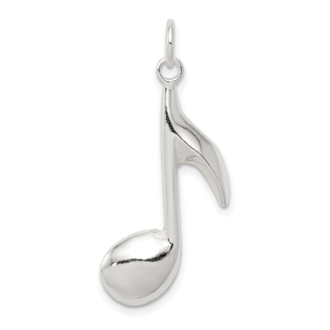 Sterling Silver Music Note Charm, 12 x 10mm (6121)