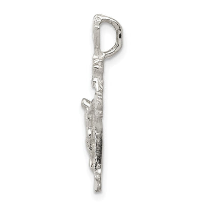 Sterling Silver Inri Crucifix Pendant, 28 x 14mm