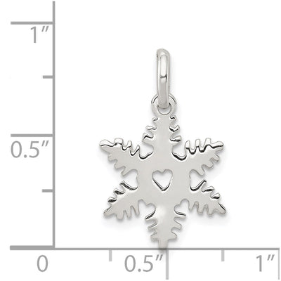 Sterling Silver Snowflake Charm, 22 x 15mm