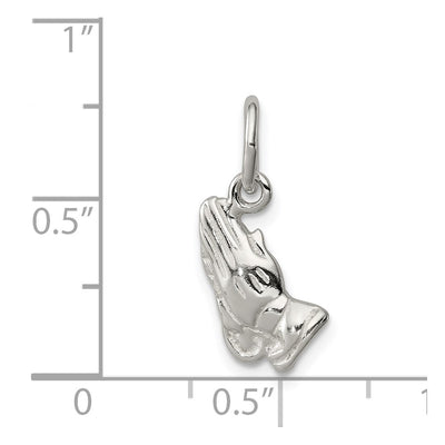 Sterling Silver Praying Hands Charm, 20 x 10mm