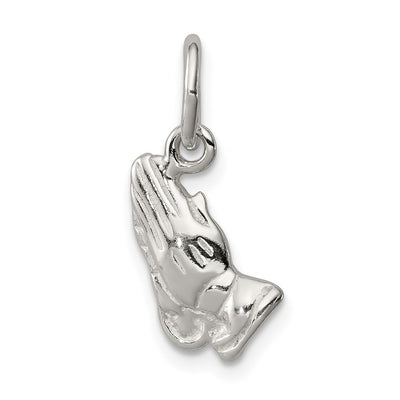 Sterling Silver Praying Hands Charm, 20 x 10mm