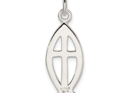 Sterling Silver Ichthus Fish Cross Charm (Style QC1996)