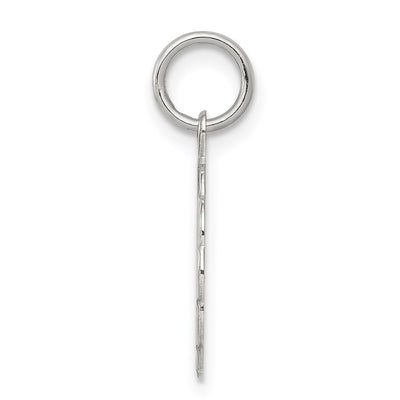 Sterling Silver Rhodium-plated Wedding Bells Disc Charm, 15 x 13mm