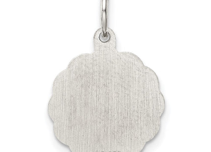 Sterling silver disc charm, further view