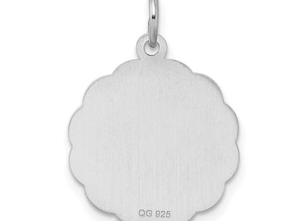 Sterling Silver Rhodium-plated A Date To Remember Disc Charm (Style QC2089)