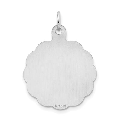 Sterling Silver Rhodium-plated A Date To Remember Disc Charm, 30 x 23mm