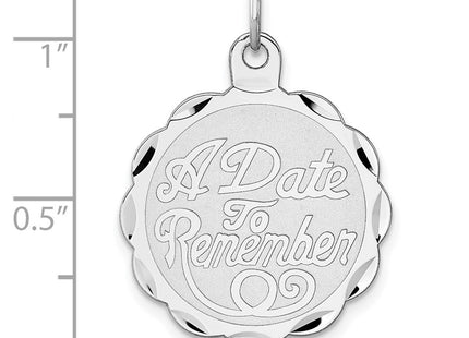 Sterling silver disc charm, further view