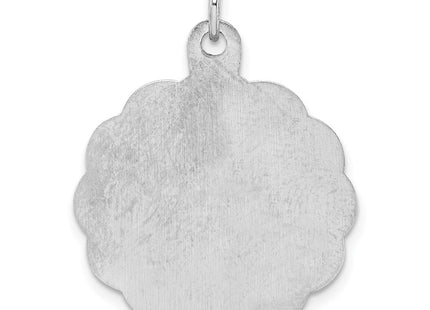 Sterling silver disc charm, further view