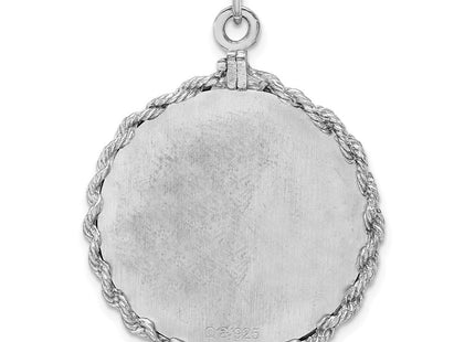 Sterling Silver Rhodium-plated 25th Anniversary Disc Charm