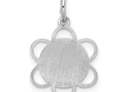 Sterling silver disc charm, further view
