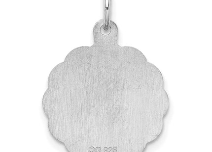Sterling silver disc charm, further view