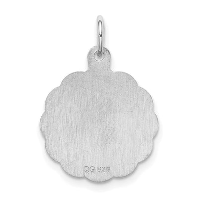 Sterling Silver Rhodium-plated My Confirmation Disc Charm, 18 x 15mm