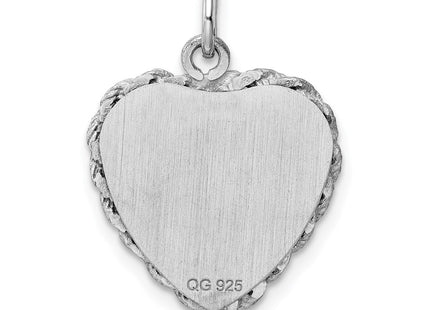 Sterling silver disc charm, further view