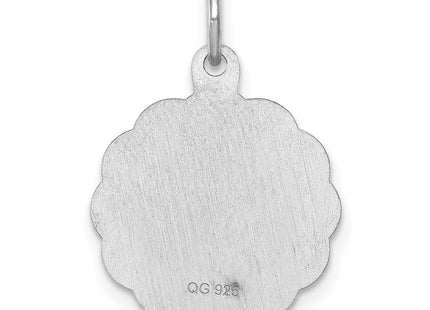 Sterling Silver Rhodium-plated Confirmation Disc Charm (Style QC2388)