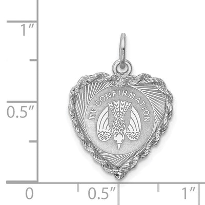 Sterling Silver Rhodium-plated My Confirmation Disc Charm, 19 x 16mm