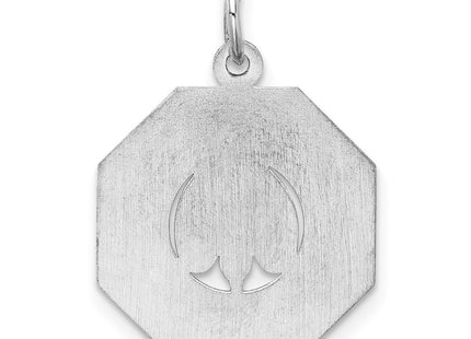 Sterling silver disc charm, further view