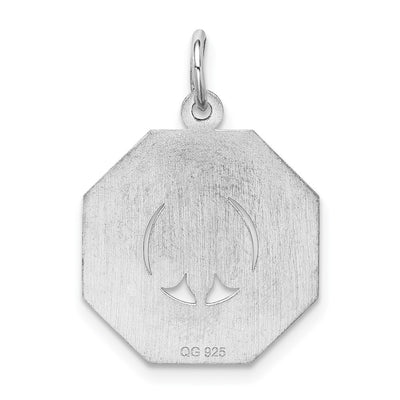 Sterling Silver Rhodium-plated My Confirmation Disc Charm, 18 x 17mm
