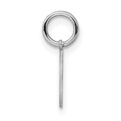 Sterling Silver Rhodium-plated Baptism Disc Charm, 15 x 10mm