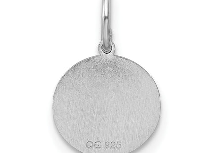 Sterling silver disc charm, another view