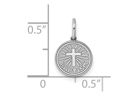 Sterling silver disc charm, further view