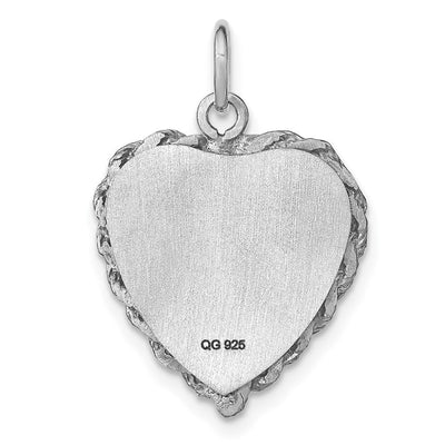 Sterling Silver Rhodium-plated Graduation Cap & Diploma Disc Charm, 24 x 17mm