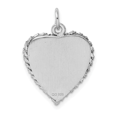 Sterling Silver Rhodium-plated Graduation Cap & Diploma Disc Charm, 28 x 19mm