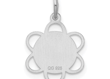 Sterling silver disc charm, another view