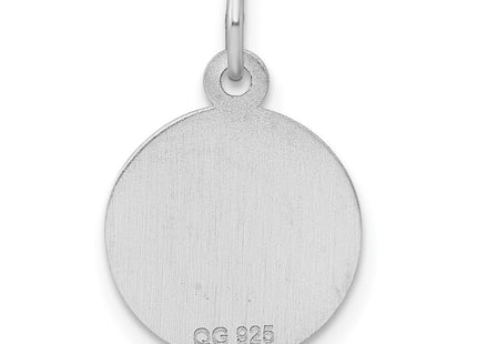 Sterling silver disc charm, another view