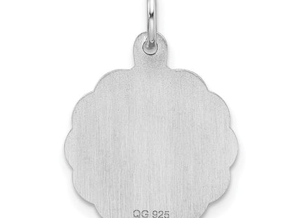 Sterling Silver Rhodium-plated Sweet Sixteen Disc Charm (Style QC2455)