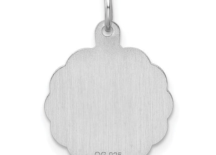 Sterling silver disc charm, another view