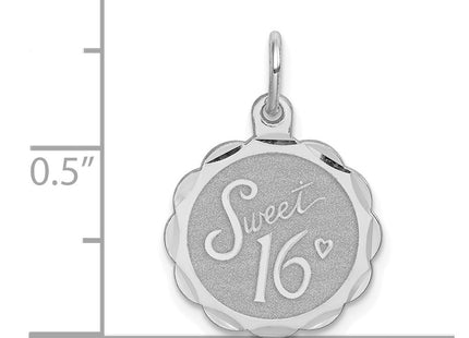 Sterling silver disc charm, further view