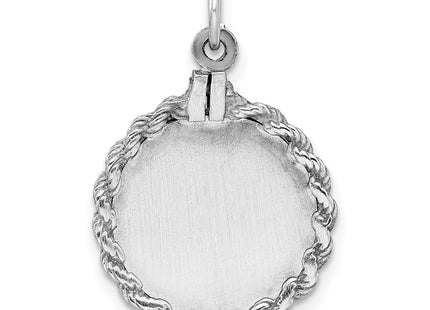 Sterling silver disc charm, another view