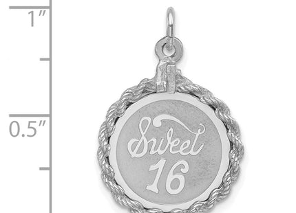 Sterling silver disc charm, further view
