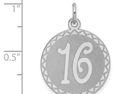 Sterling silver disc charm, further view
