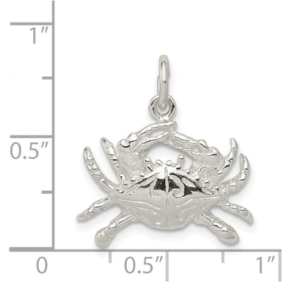 Sterling Silver Crab Charm, 17 x 21mm