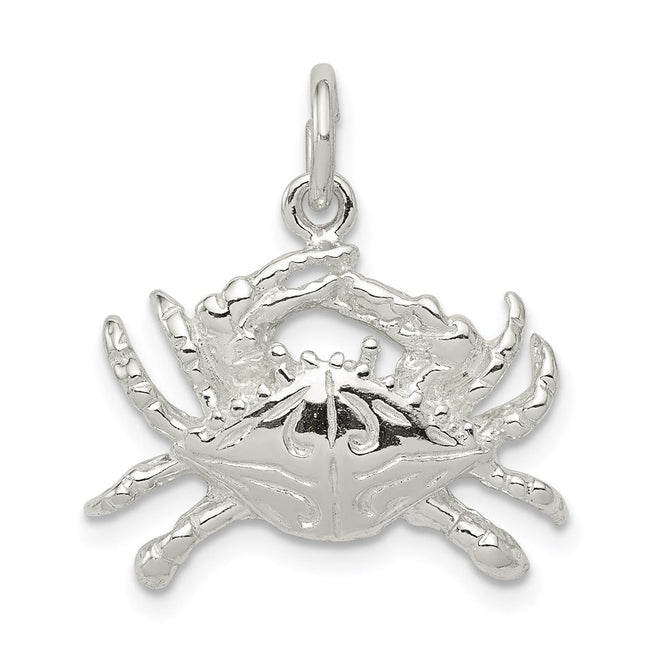 Sterling Silver Crab Charm, 17 x 21mm