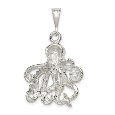 Sterling Silver Octopus Charm, 26 x 22mm