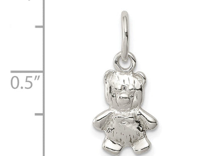 Sterling Silver Teddy Bear Charm (Style QC2543)