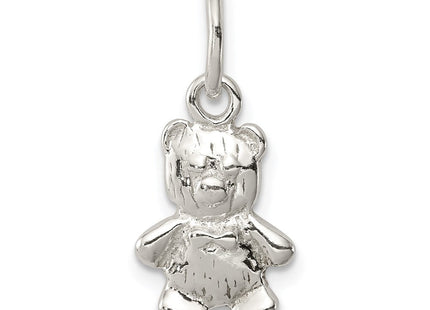 Sterling Silver Teddy Bear Charm (Style QC2543)